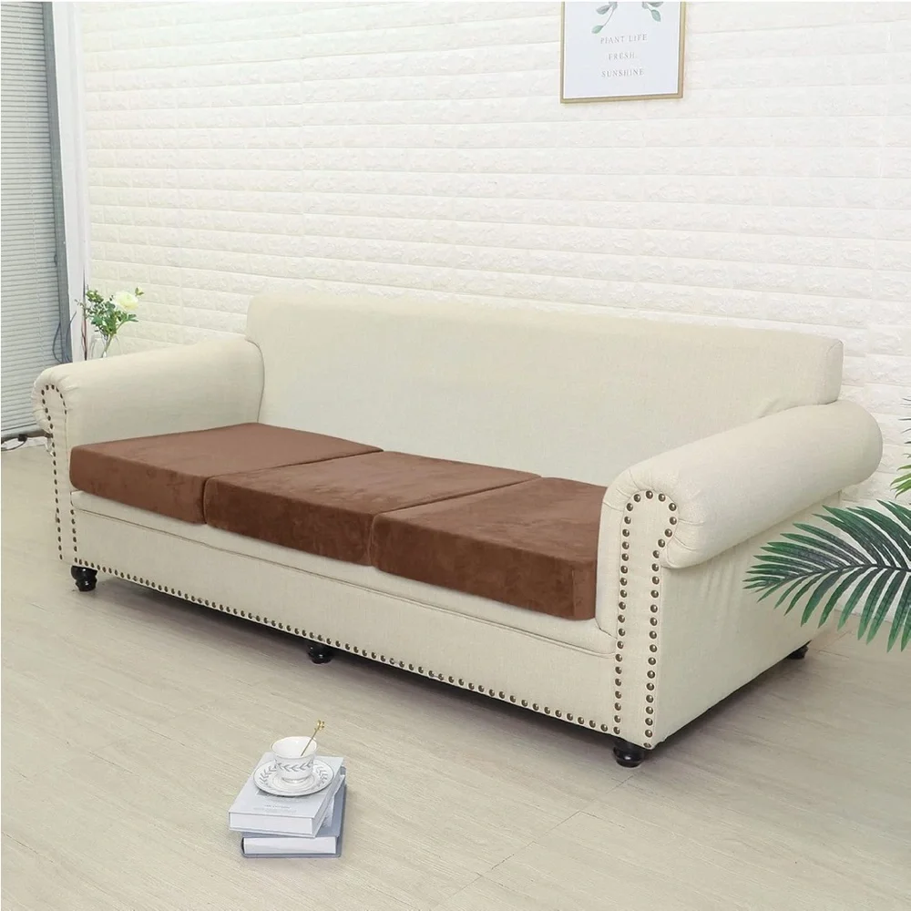 Source Unknown Brown and Cream Sectional Sofa